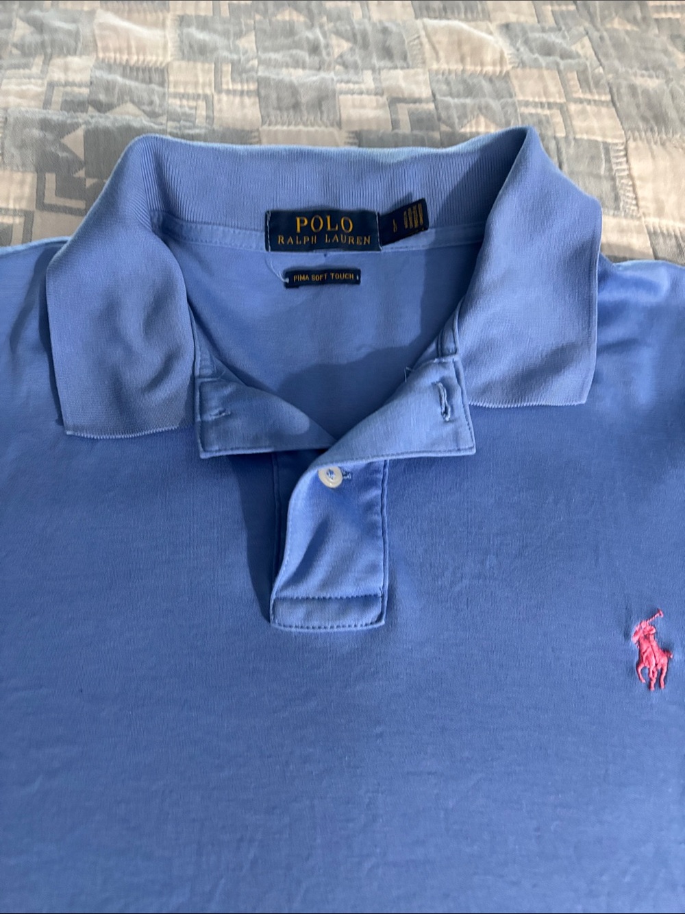 Polo by Ralph Lauren Light Blue Short-Sleeve Polo with Pink Pony